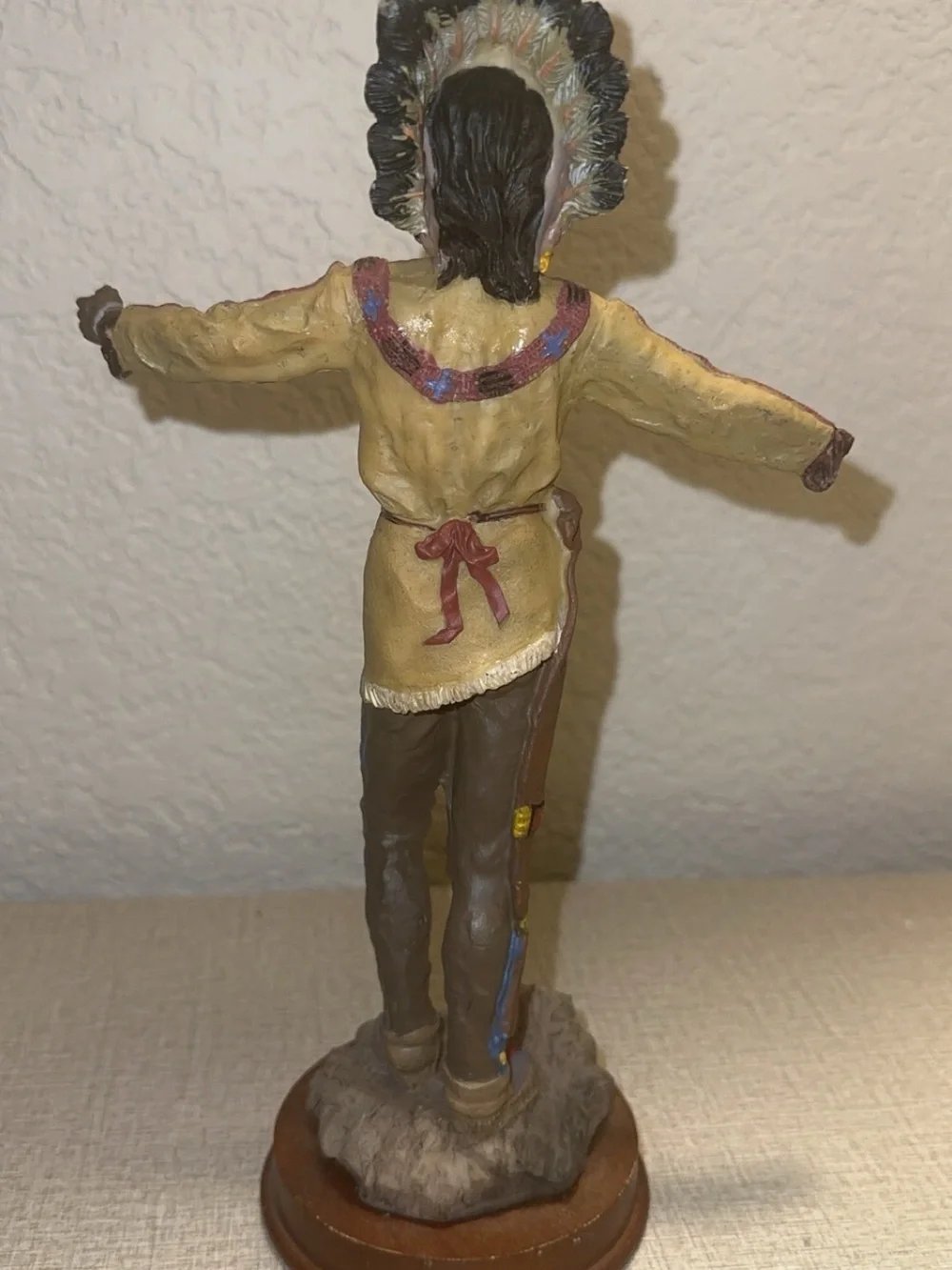 Native American Figurine Decorative Statue in Brown and Tan